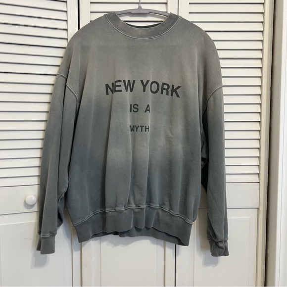 Anine Bing New York Gray Crewneck Sweatshirt - Picture 3 of 3